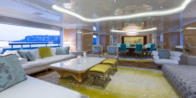 Lady Candy superyacht - Saloon - Photo by Jeff Brown Superyacht Media