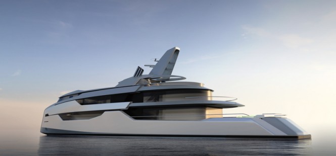 Luxury super yacht Project U58 - aft view