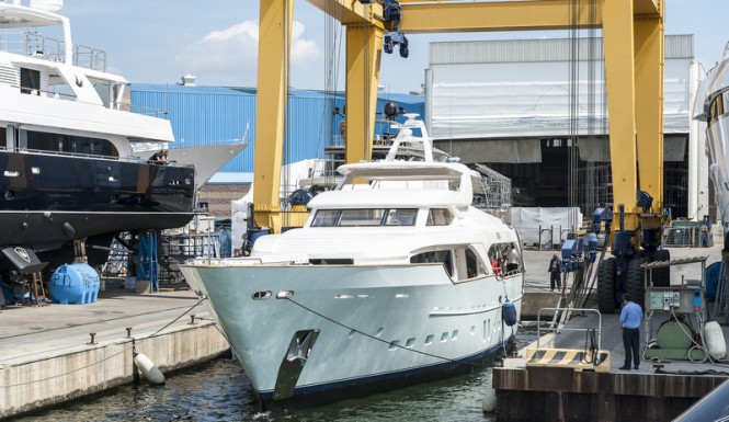 Motor yacht Blue Berry on the water