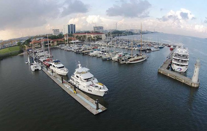 N86 Yacht Koonoona at Raffles Marina - View from above