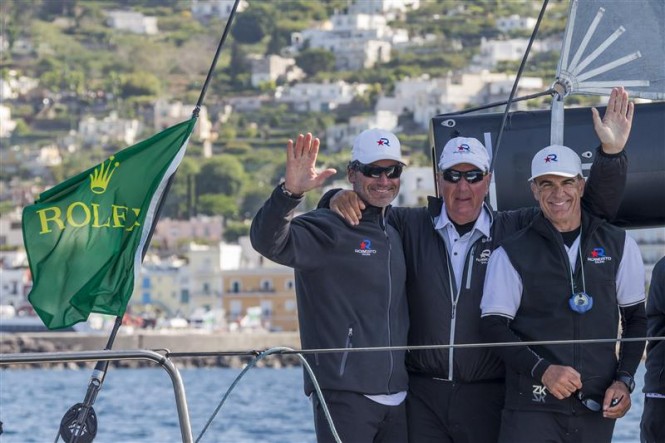 Robertissima III Yacht Crew celebrate the Volcano Race Win - Photo by Rolex Carlo Borlenghi