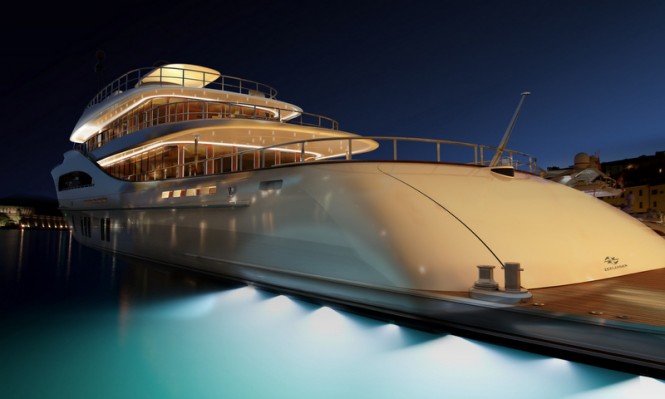 Superyacht Z164 by night