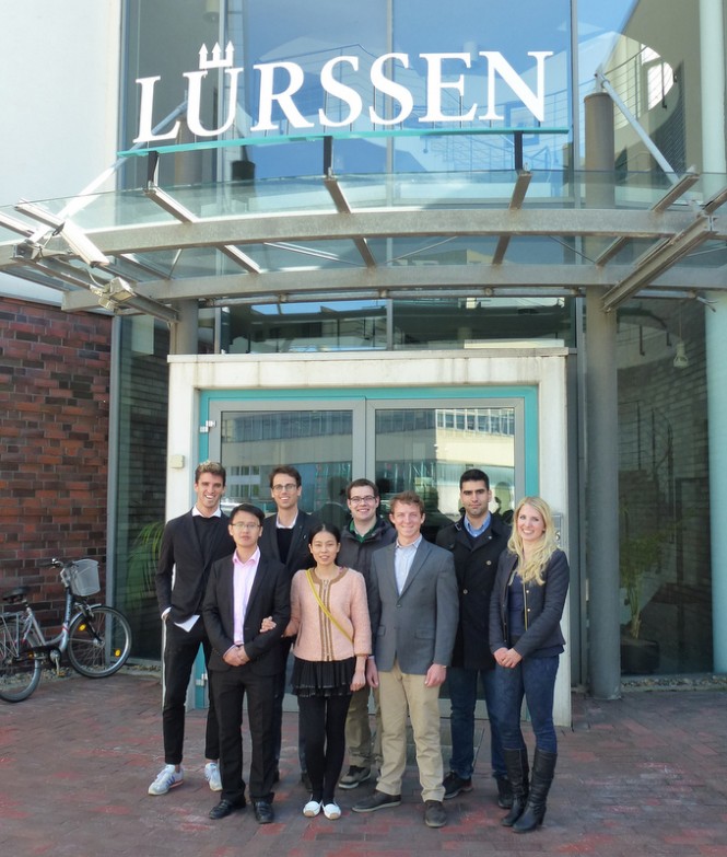 The Young Designer Award 2014 Finalists in front of the Lurssen Shipyard