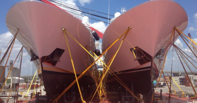 Transatlantic transport of two twin Westport 130s from West Palm Beach to the Med