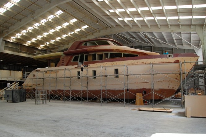 24m Jutson Exploration HeliCat Yacht under construction