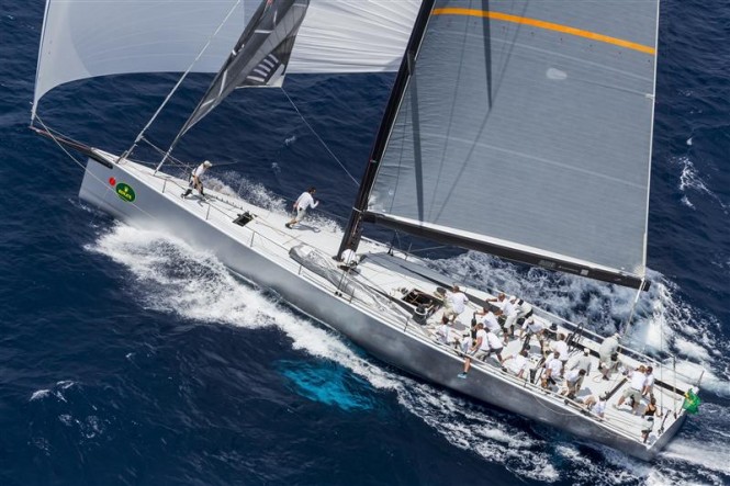 Luxury yacht ALEGRE (GBR) enjoys some downwind sailing during Day 1 of the Inshore Series off Saint-Tropez - Photo by Rolex Carlo Borlenghi