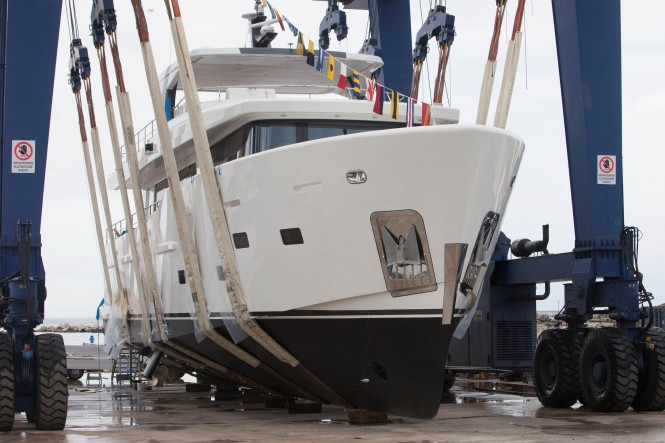 Explorer yacht YOLO at launch