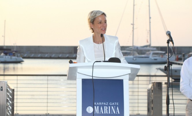 Liza Singer welcomes guests to Karpaz Gate Marina
