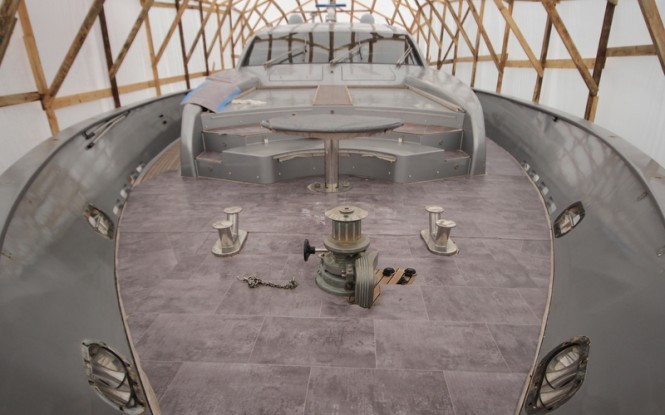 Luxury motor yacht Shenu under refit