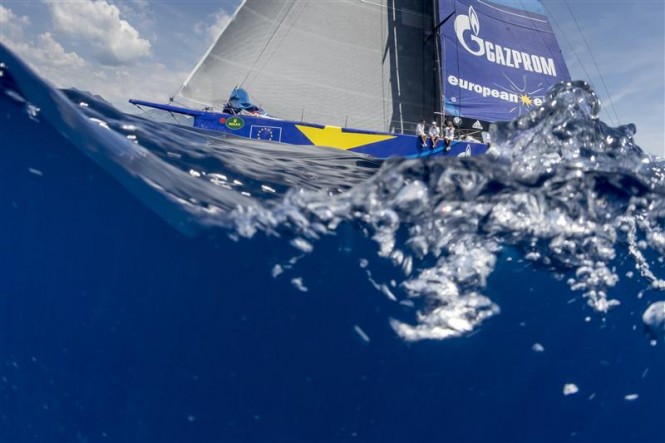 Luxury sailing yacht ESIMIT EUROPA 2 (SLO) sailing her last miles to Monaco - Photo by Rolex Carlo Borlenghi