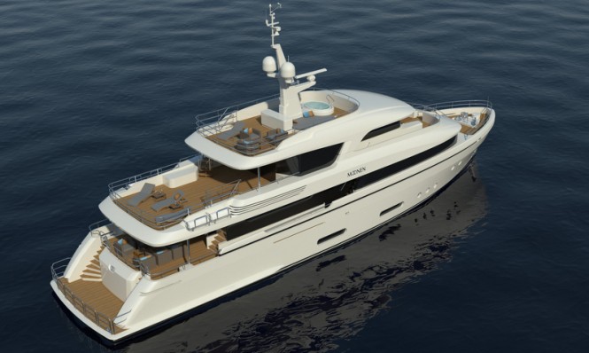 Luxury yacht Martinique from above - aft view