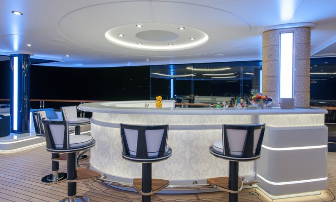 Luxury yacht Solandge - Top deck aft - Photo by Klaus Jordan