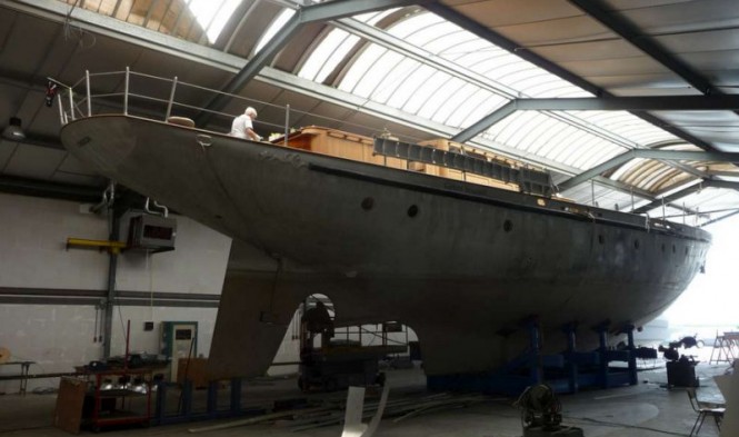 Neorion Yacht at the start of construction - Photo by Olivier van Meer Design BV