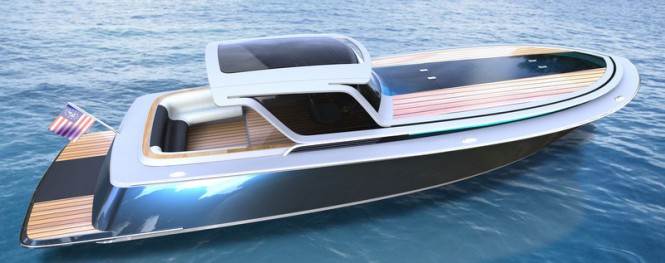 PECONIC 43 yacht tender from above