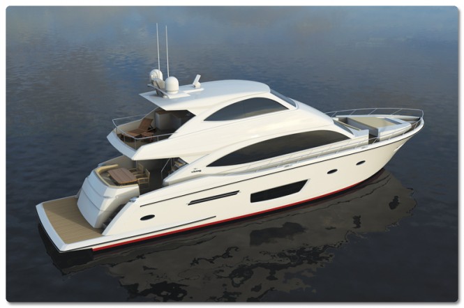Rendering of luxury motor yacht Viking 75 - Image courtesy of Viking Yachts