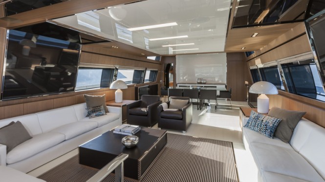 Super yacht Mythos - Saloon - Photo by Alberto Cocchi