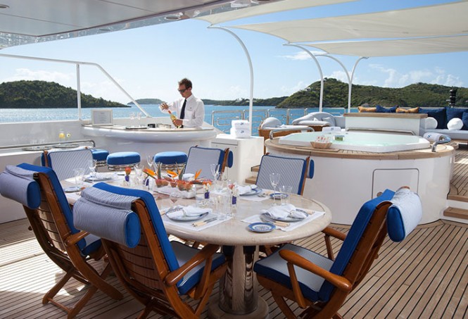 Aboard superyacht STARFIRE