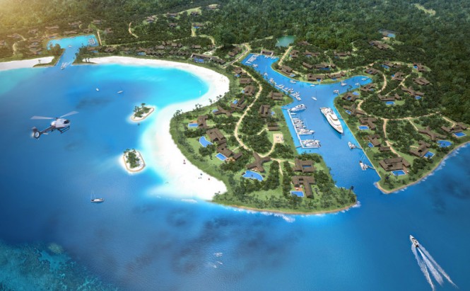 Aerial view of VUNABAKA - a fantastic South Pacific yacht charter destination