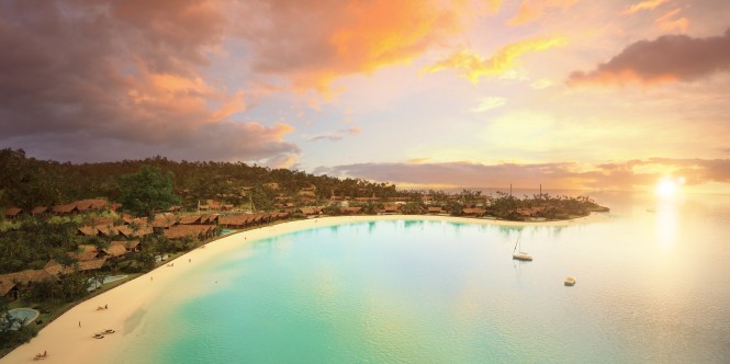 Aerial view of Vunabaka - Sunset