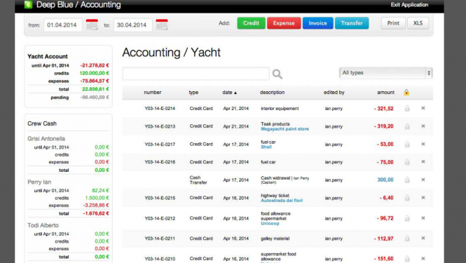 Deep Blue Yacht Management Software Example