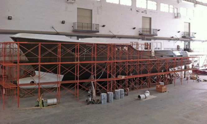 First superyacht Nordhavn 96 under construction