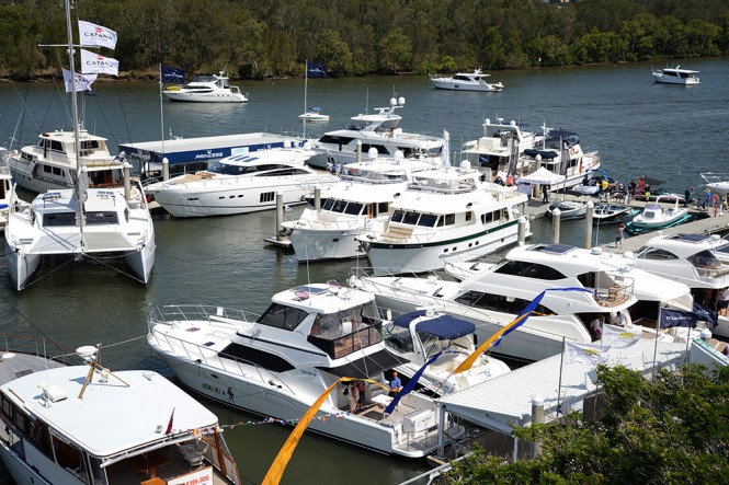 Luxury yachts on display at the Gold Coast International Marine Expo