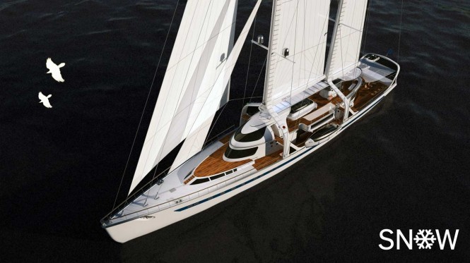 Super yacht SNOW concept - top view