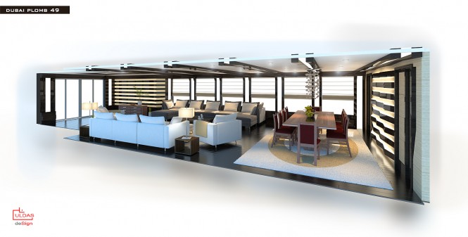 Superyacht DUBAI PLOMB 49 Yacht Concept - MAIN SALOON