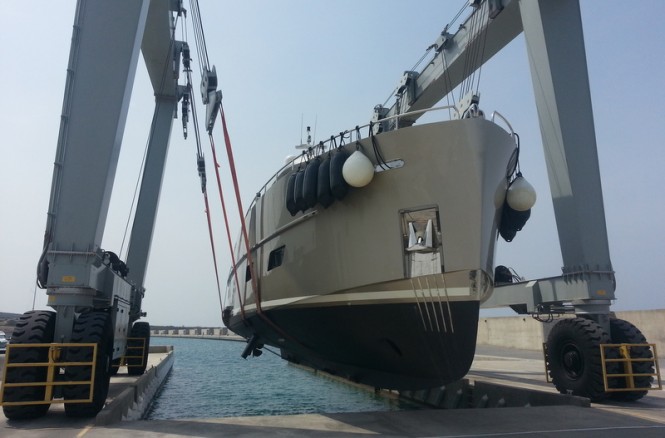The 300-ton travel lift at Karpaz Gate Marina
