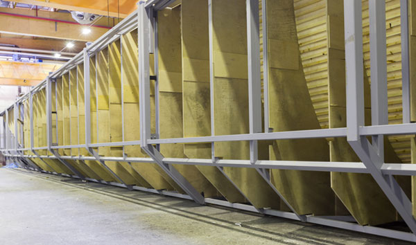  Inside the "lamination factory" at Kållby in Finland. The sheer scale of what goes on inside this plant is simply impressive. It's big, bold and beautiful, but it still holds the fascination and mystery of the older days of boatbuilding.