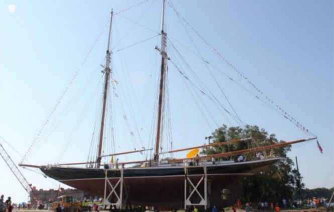 Launch of luxury sailing yacht COLUMBIA