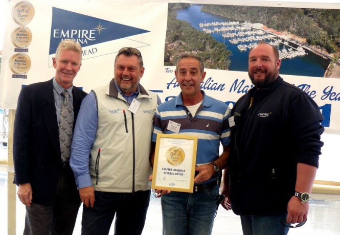 2.	(l-r) Colin Bransgrove, MIA; Darren Vaux, Director, Empire Marina; John Lawler, Director, Empire Marina and	Mark Wellstead, Service & Operations Manager, Empire Marina