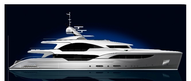 Rendering of the 48m Dorries Yacht