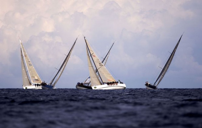 2006 Rolex Swan Cup - The Swan 45 fleet cross tacking upwind