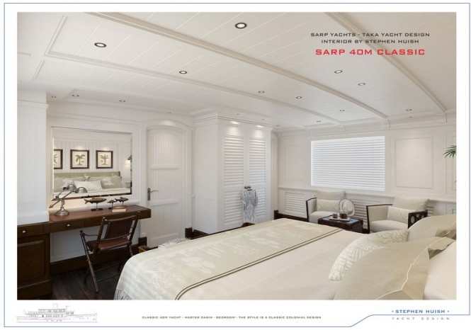 40m Sarp Classic Superyacht - Cabin