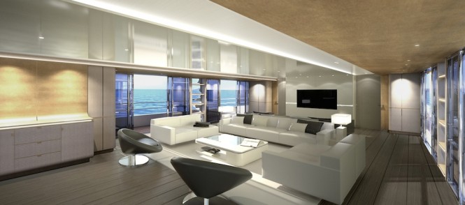 CRN Motor Yacht Conero - Main Saloon - CONTEMPORARY