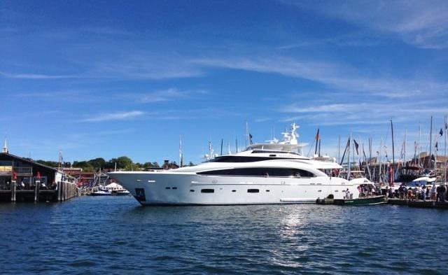 Horizon RP110 super yacht Andrew VI at the 2014 Newport Boat Show