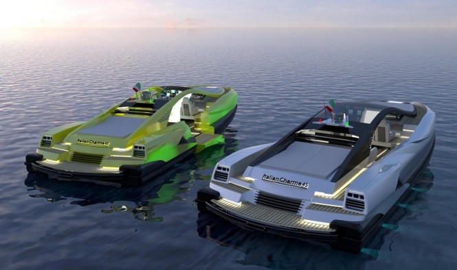 Italian Charme 46 luxury yacht tender project - aft view