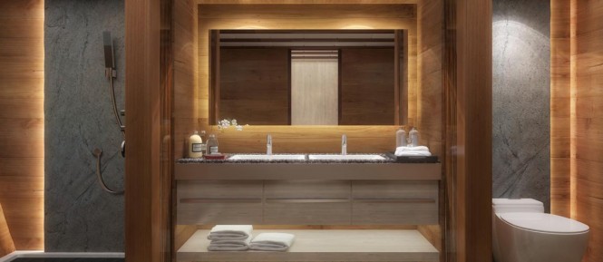 LAMIMA Yacht - Twin Bathroom Rendering