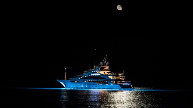 Luxury yacht Diamonds Are Forever - aft view - Photo credit to Daniel Kennerknecht