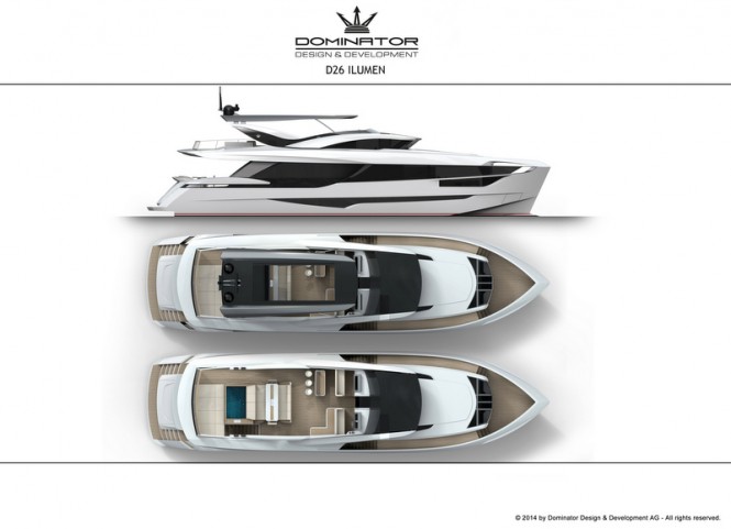 New Dominator motor yacht D26 M Ilumen 