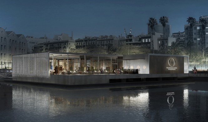 Restaurant sign at night