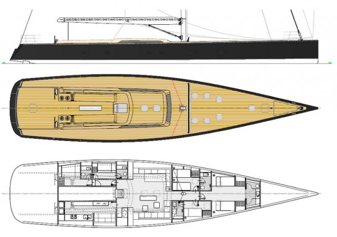 Luxury yacht Wally 110 - Layout