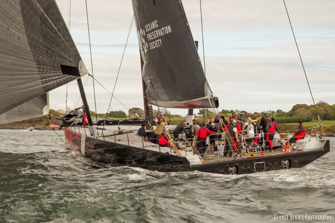 Sailing yacht Comanche under sea trials - Photo by George Bekris via Scuttlebut Sailing News