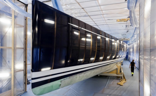 Superyacht Swan 115-001S under construction