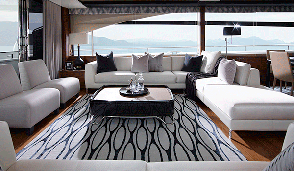 The interior of superyacht Princess 88