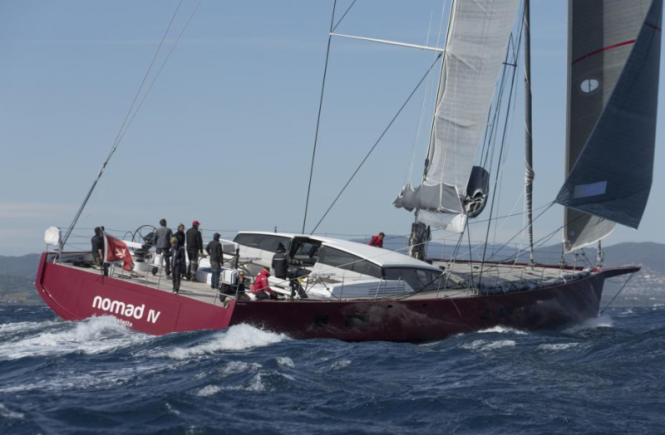 The largest yacht in the RORC Transatlantic Race fleet The 100ft (30.48m) Finot-Conq superyacht, Nomad IV - Credit to Gilles Martin RagetFinot Conq