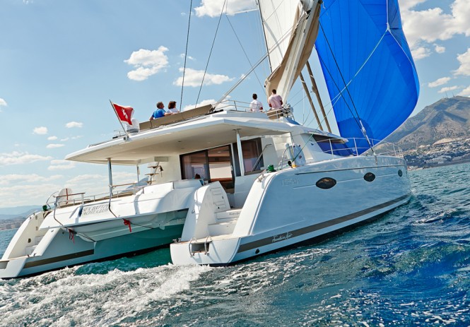 Victoria 67 charter catamaran LIR - Photo credit LIR Yacht