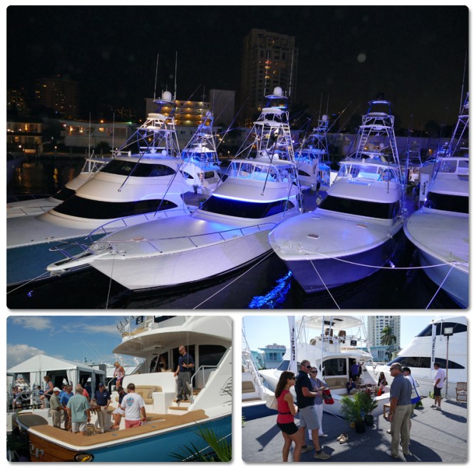 A fleet of 15 Viking yachts on display at the 2014 FLIBS