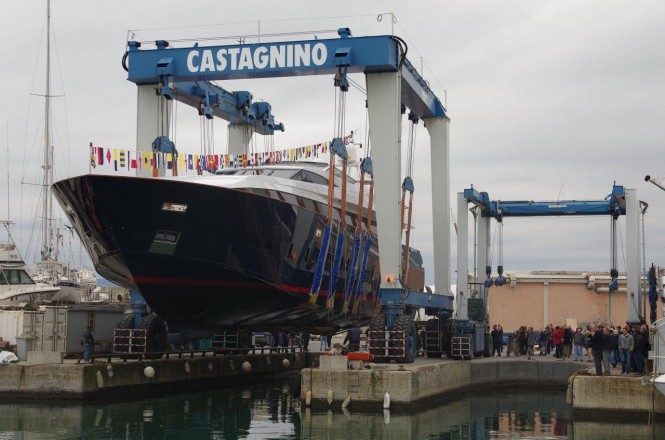 Launch of luxury motor yacht Angra Too